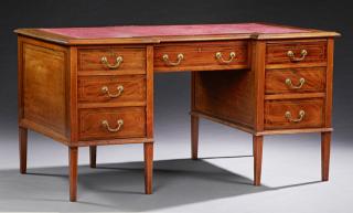 Appraisal: English Inlaid Mahogany Desk early th c the b English