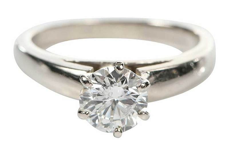 Appraisal: kt Diamond Ring solitaire engagement ring one round brilliant diamond