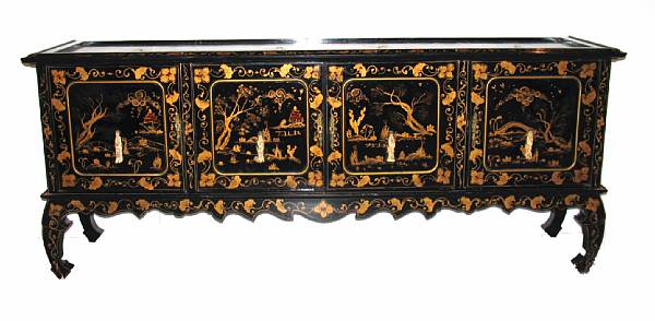 Appraisal: A Chinese painted sideboard height in width ft in depth