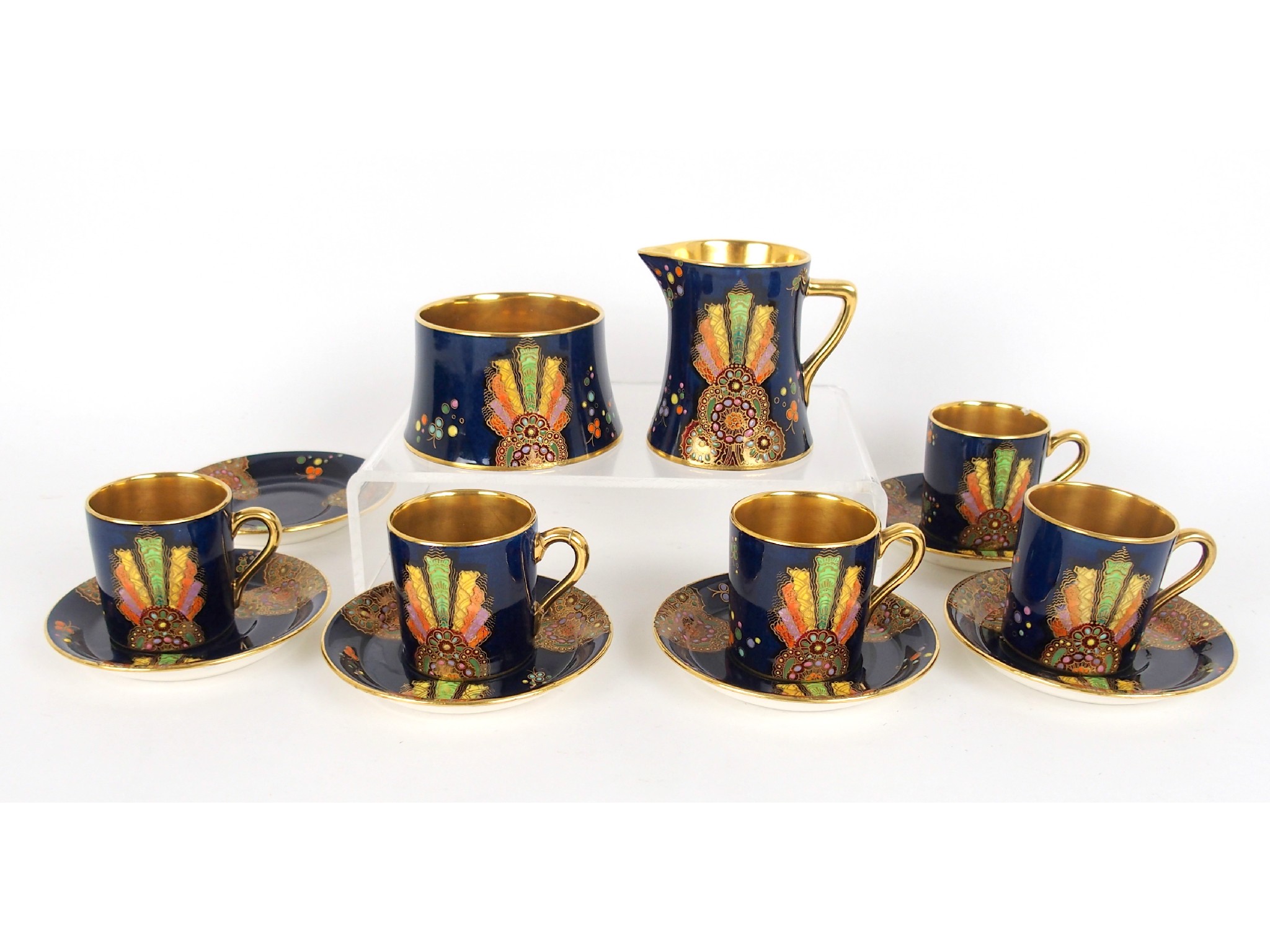 Appraisal: A Carlton Ware Art Deco coffee setpainted with fan shaped