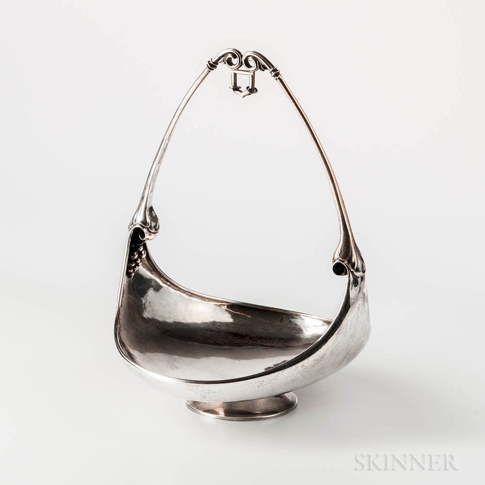 Appraisal: Georg Jensen Sterling Silver Hanging Grape Basket Georg Jensen Sterling