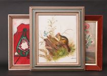 Appraisal: Another Trio of Decorative Paintings This trio of decorative paintings