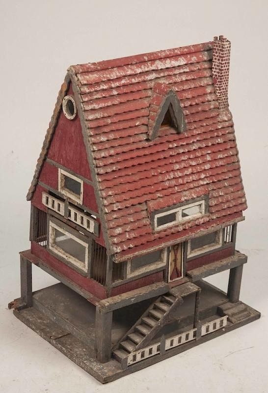 Appraisal: Large Vintage Bird House Large vintage painted wood birdhouse Dimensions