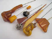 Appraisal: A mixed lot of hat pins including faux tortoiseshell and