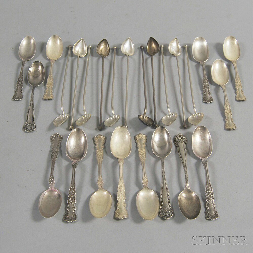 Appraisal: Twenty-five Sterling Silver Spoons eleven Watson iced tea stirrers sippers