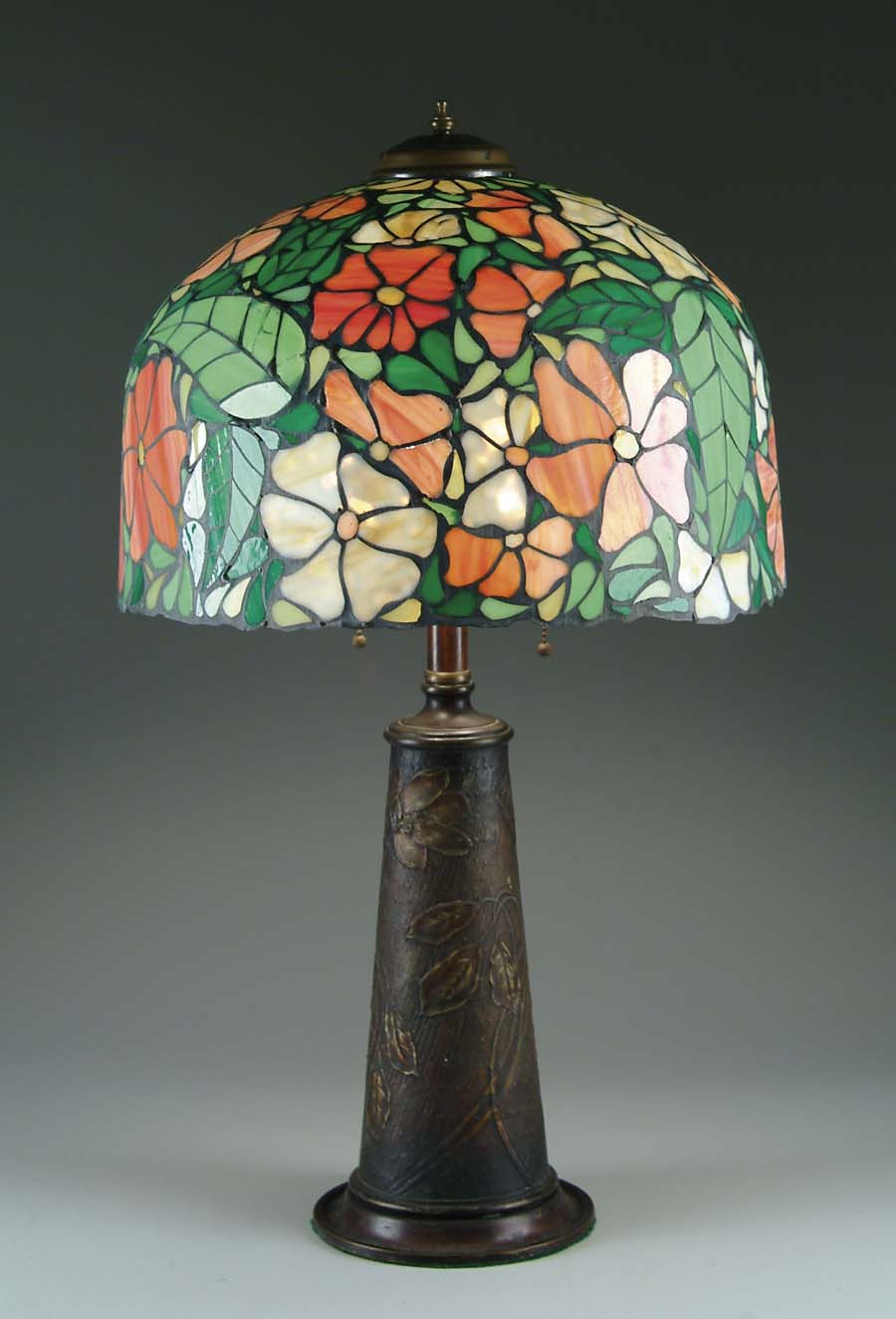 Appraisal: MOSAIC TABLE LAMP Contemporary mosaic shade has orange yellow and