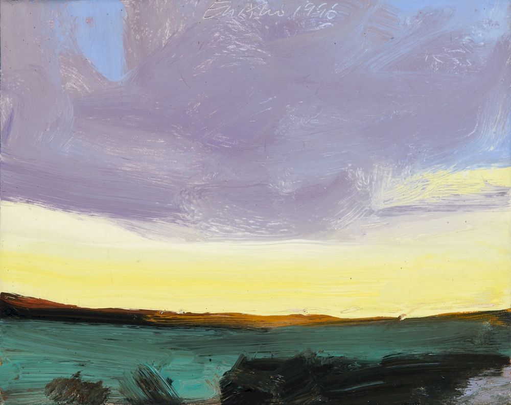 Appraisal: Eric Aho Untitled Yellow Sky with Clouds ERIC AHO b