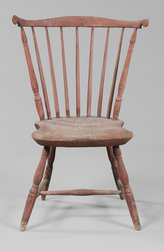 Appraisal: American Red-Painted Windsor Side Chair late th early th century