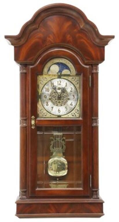 Appraisal: Sligh mahogany cased wall clock late th c model -