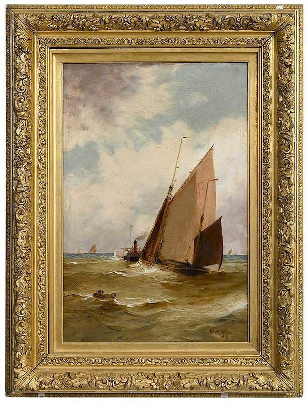 Appraisal: American School th century Sailing signed lower right G A