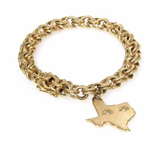 Appraisal: A Karat Yellow Gold Bracelet with One Attached Charm consisting