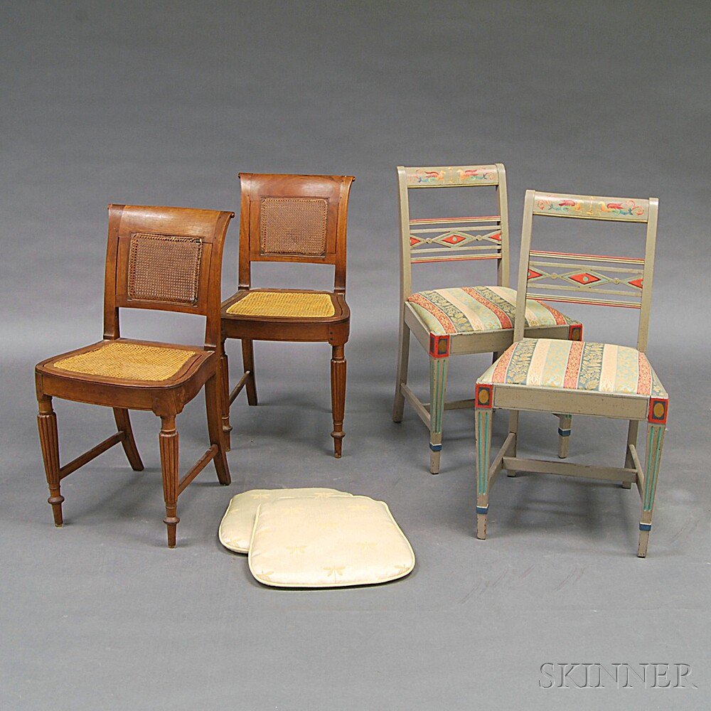 Appraisal: Four Continental Neoclassical and Neoclassical-style Side Chairs a pair of