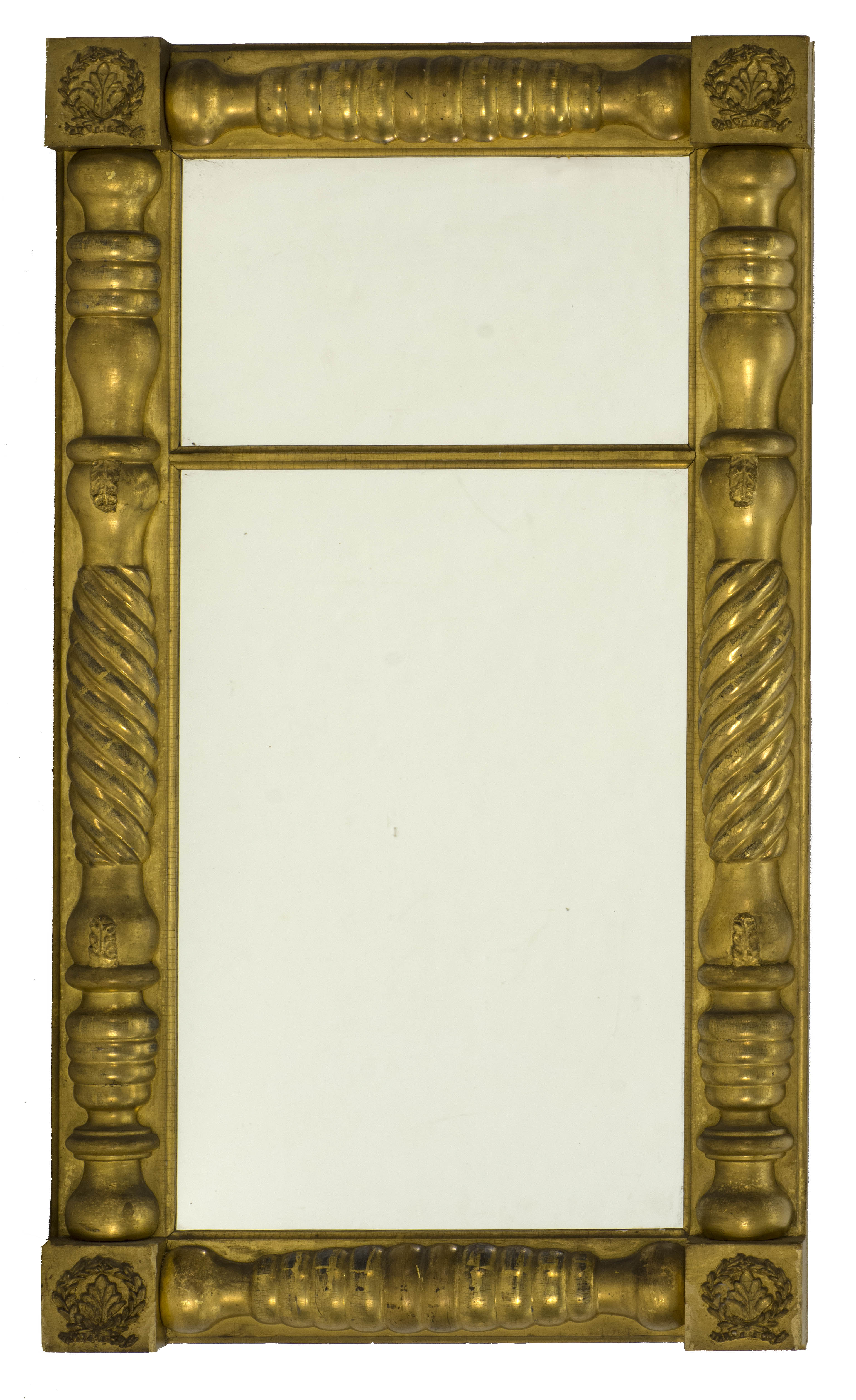 Appraisal: BOSTON CLASSICAL GOLD-LEAF BALUSTER MIRROR First Half of the th