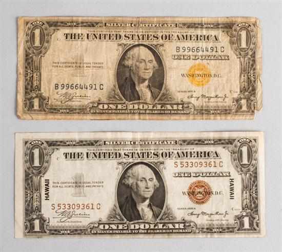 Appraisal: Two United States Silver Certificates Series of A Hawaii and