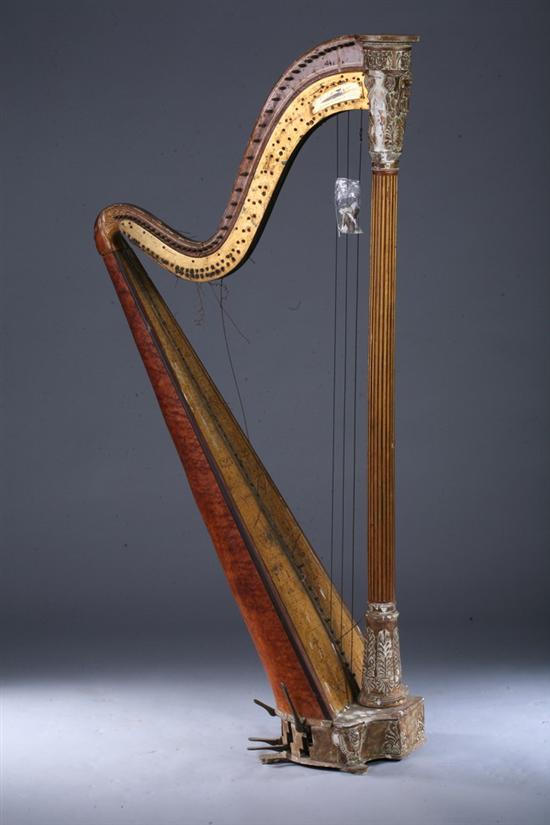 Appraisal: ENGLISH DELVEAU NEOCLASSICAL GILT AND GESSO-OVER-WOOD HARP late th early