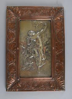 Appraisal: Geo Ingram embossed plaque depicting a semi-nude classically draped figure