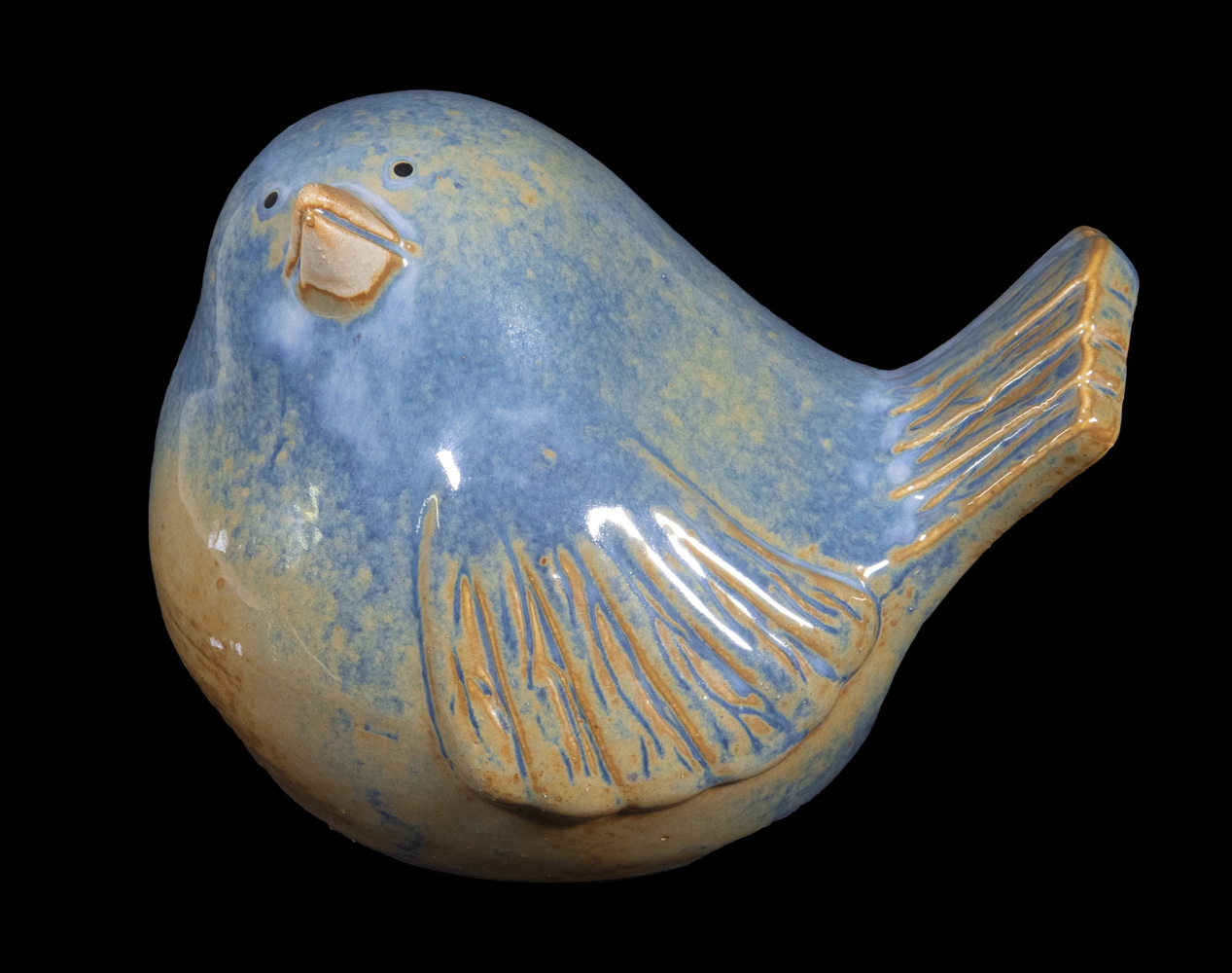 Appraisal: POTTERY BIRD FIGURE Glazed Art Pottery Bird Figurine unsigned high