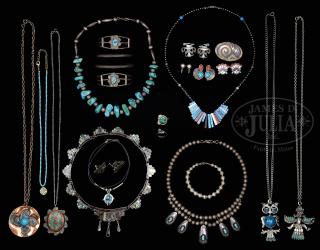 Appraisal: MIXED LOT OF NATIVE AMERICAN TURQUOISE AND SILVER MEXICAN SILVER