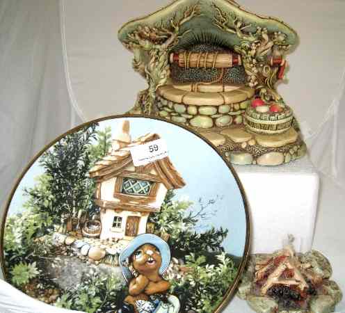 Appraisal: Pendelfin Wishing Well Display piece Campfire Fruit Basket and Pendelfin