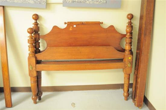 Appraisal: th C full bedstead with vase block and ring turned