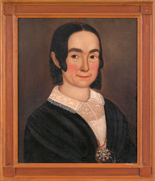 Appraisal: Prior Hamblin School oil on board portrait of a woman