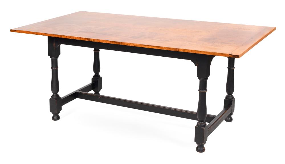 Appraisal: DAVID LEFORT TRESTLE TABLE MASSACHUSETTS TH CENTURY HEIGHT LENGTH WIDTH