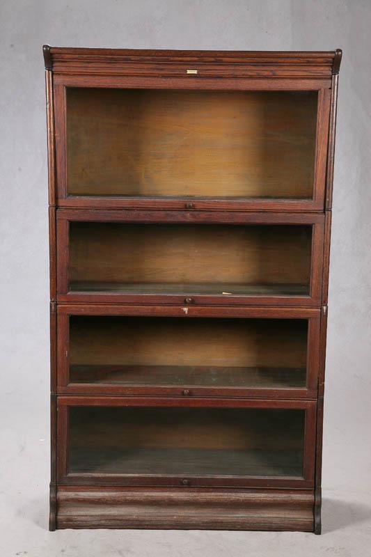 Appraisal: STACKED BOOKCASE Oak four section bookcase signed Lundstrom h w