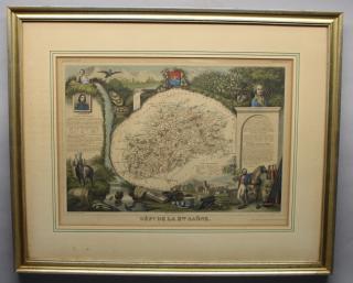 Appraisal: Framed Paris Atlas National Print Antique Framed Paris Atlas National