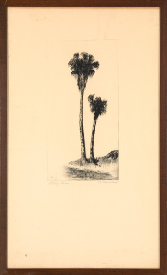 Appraisal: H Alvin Sharpe American New Orleans th Century Stately Palms