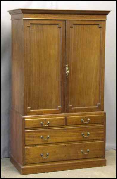 Appraisal: MAHOGANY LINEN PRESS H '' W '' D '' Condition