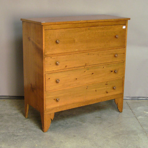 Appraisal: Pine four drawer chest th c h w