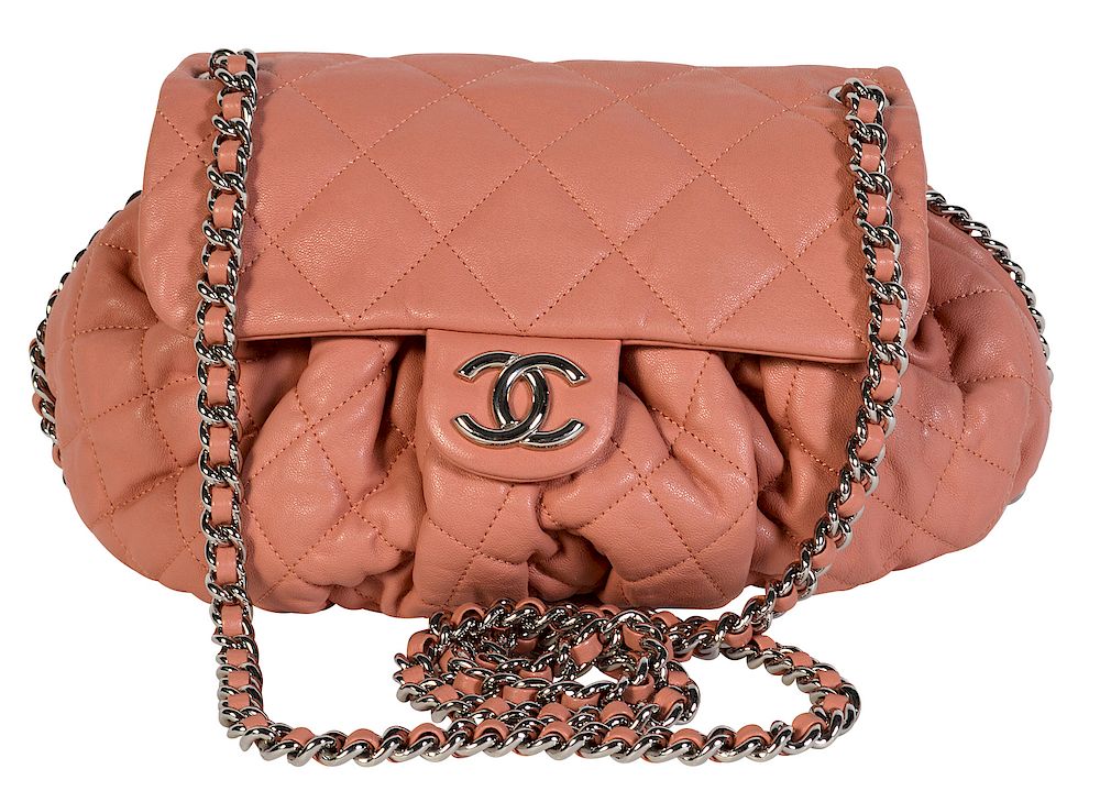 Appraisal: CHANEL Quilted Rounded Leather 'Chain Around' Bag Chanel Flap bag