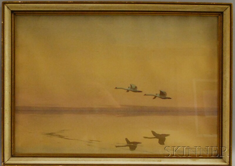 Appraisal: Karl Ewald Olszewski Austrian Romanian - Swans in Flight Signed