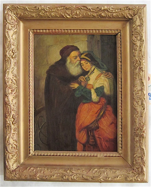 Appraisal: HODSON OIL ON CANVAS monk and young woman in an