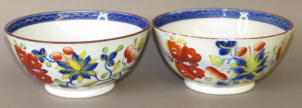 Appraisal: TWO PEARLWARE WASTE BOWLS GAUDY DUTCH BUTTERFLY-Oca two pearlware waste