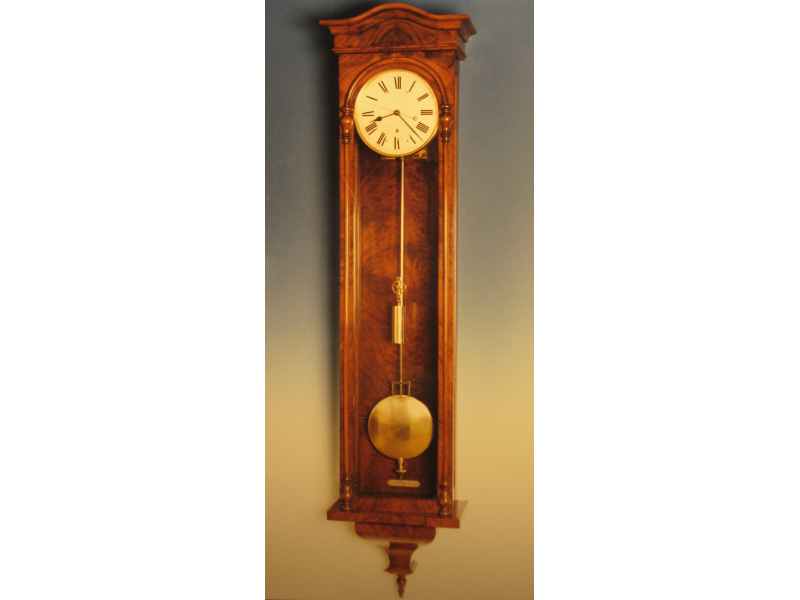 Appraisal: GERMAN TH CENTURY LENZKIRCH WALNUT WALL CLOCK The regulator clock