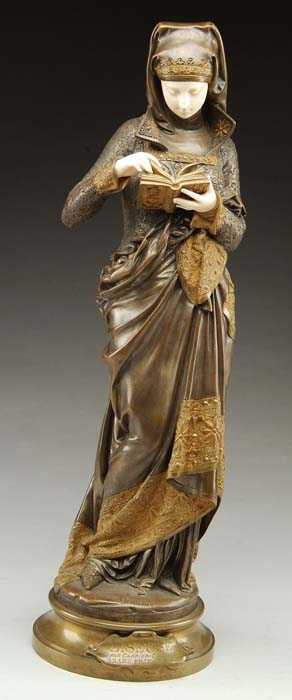 Appraisal: ALBERT ERNEST CARRIER-BELLEUSE French - LISEUSE THE READER Outstanding bronze