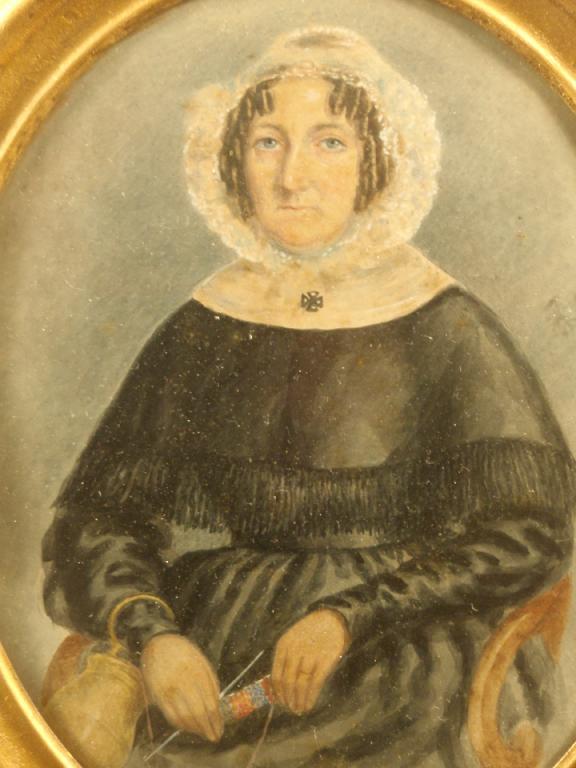 Appraisal: thC School Portrait of a seated lady wearing a lace