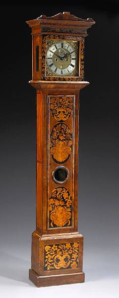 Appraisal: A William and Mary fruitwood and satinwood tall case clock