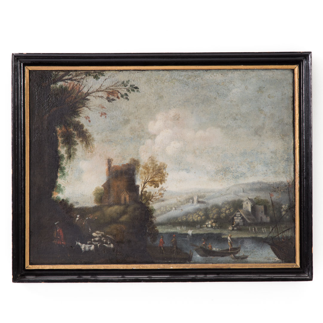 Appraisal: Follower of Jan Van Goyen Landscape oil oil on canvas