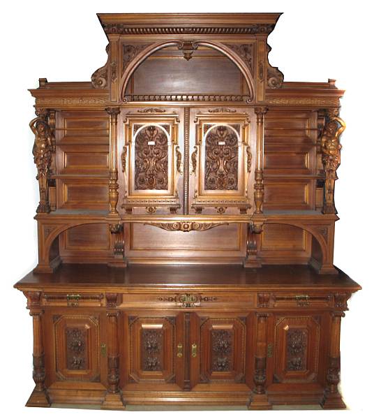 Appraisal: A Continental Renaissance Revival carved walnut buffet late th century