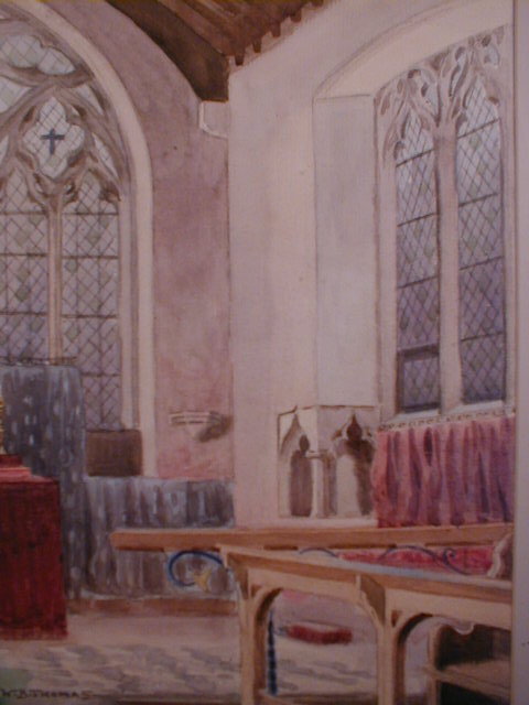 Appraisal: William Bartol Thomas - An interior view of the Chancel