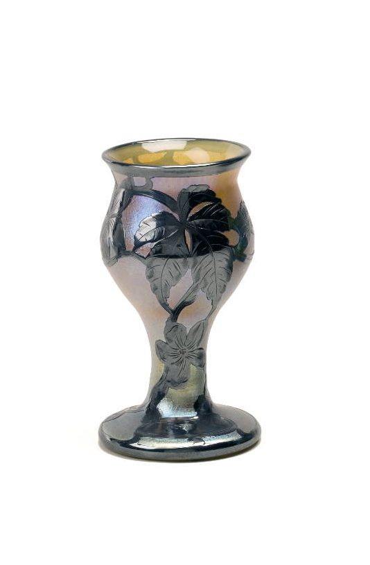 Appraisal: CONTINENTAL SILVER-OVERLAID GLASS VASE POSSIBLY JOHANN LOETZ-WITWE AUSTRIA CIRCA In