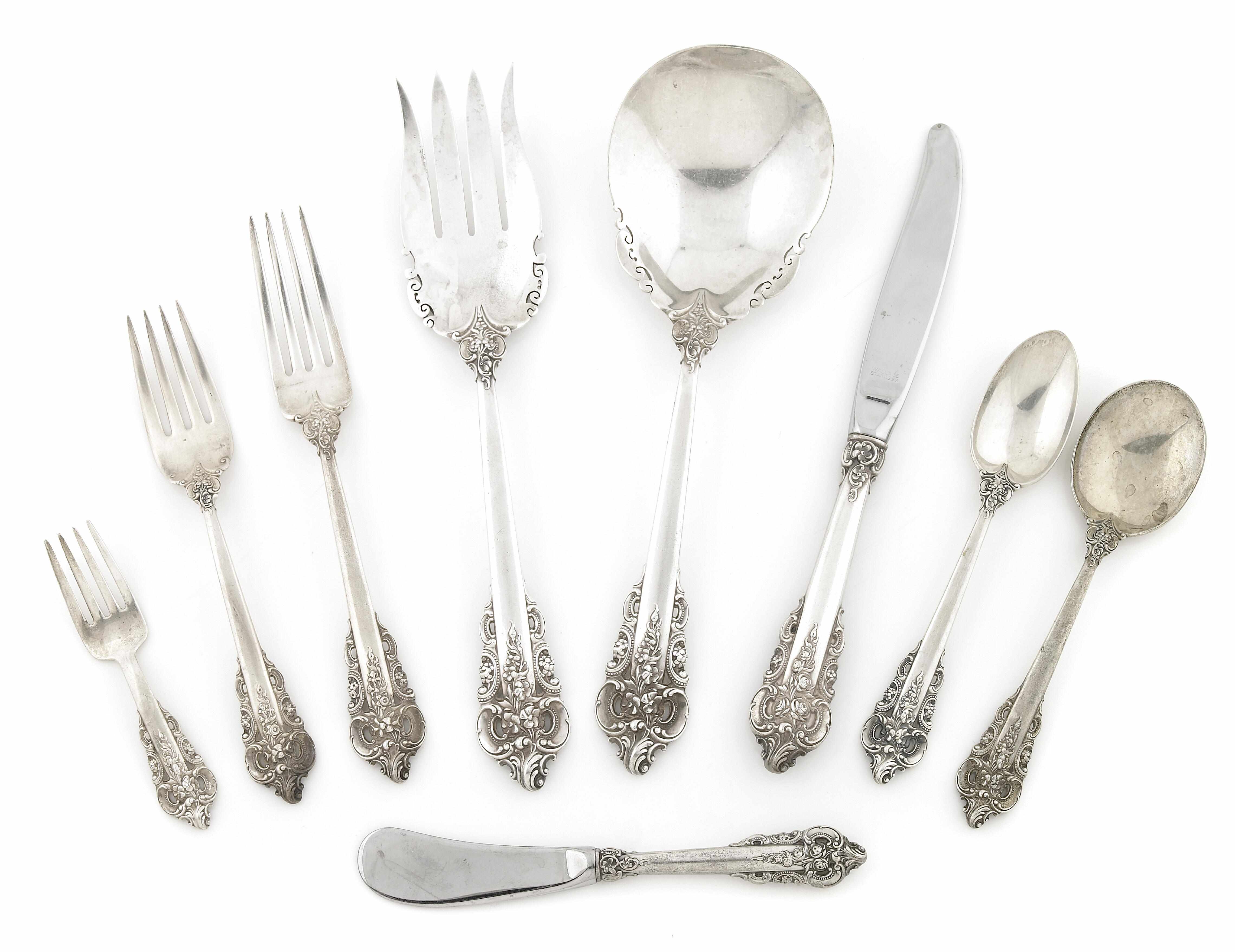 Appraisal: A Wallace sterling silver 'Grand Baroque' part flatware service for