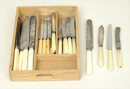 Appraisal: Thirty-Two Assorted Bone-Handled Knives Largest in