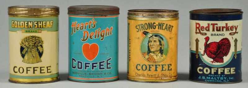 Appraisal: Lot of -Pound Coffee Tins Description Includes Golden Chief Red