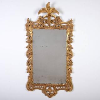 Appraisal: Chippendale carved giltwood wall mirror th c possibly American ''l