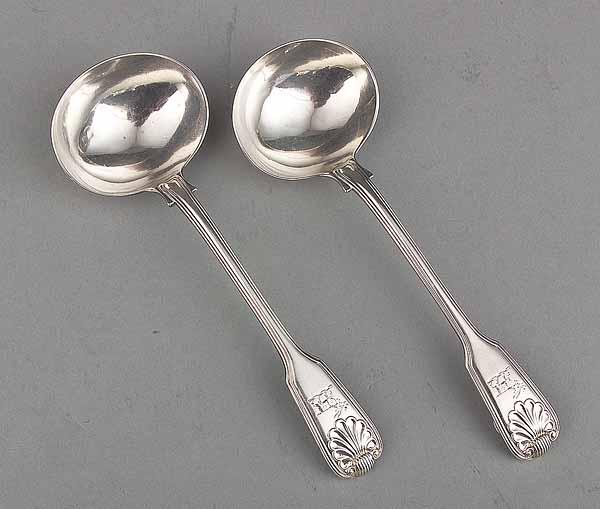 Appraisal: A Pair of English Hallmarked Sauce Ladles th c each