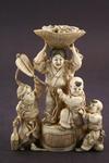 Appraisal: JAPANESE OKIMONO CARVING - Meiji Period Ivory figure of Woman