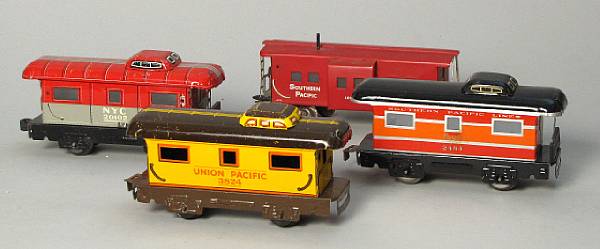 Appraisal: Marx Caboose grouping Lot of assorted lithographed cabooses including NYC